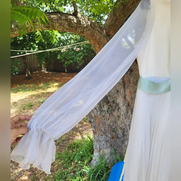 Sold Vintage 70's Ruffle Pleated Gown - Picture 4 of 8